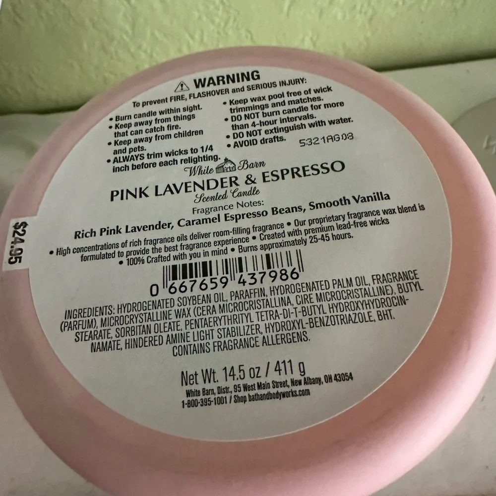 White Barn Pink Lavender & Espresso Candle Set